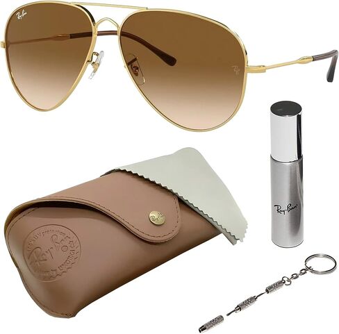 Ray-Ban RB3825 OLD AVIATOR Pilot Shaped Sunglasses for Men & Women with Official RAYBAN Eyewear Kit in Saudi Arabia