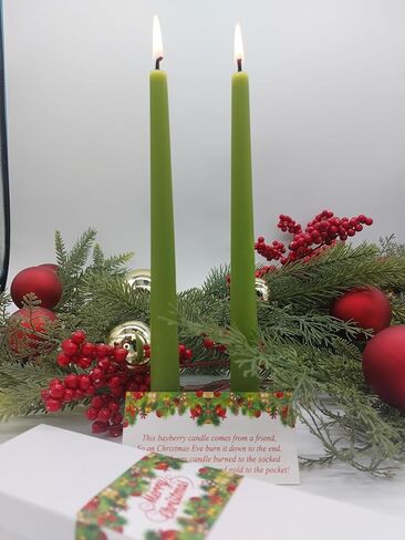 Handmade Beeswax Candles with Bayberry Legend-Lucky Bayberry Poem-Beeswax Tapers-Christmas Candles in Saudi Arabia