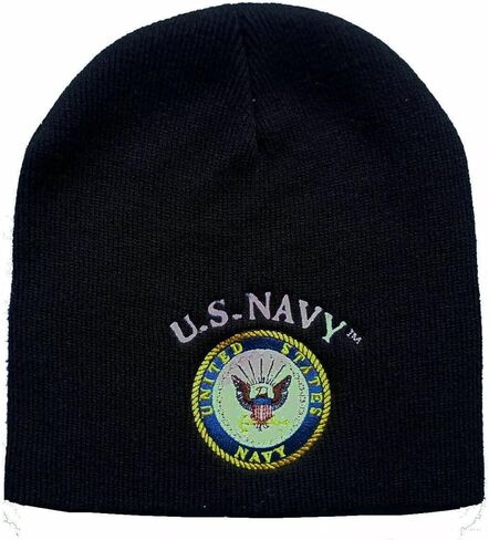Trade Winds U.S. Navy Veteran and Active Duty Blue Embroidered Beanie Skull Cap Hat (Officially Licensed by The US Navy) in Saudi Arabia