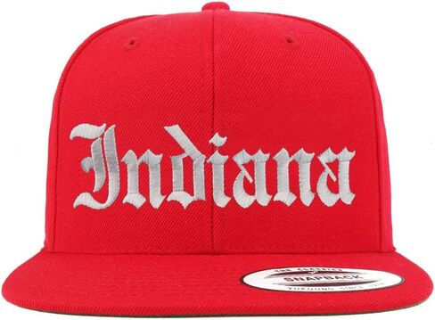 متجر الملابس العصرية ولاية إنديانا القديمة الإنجليزية المطرزة Flatbill Snapback in Saudi Arabia