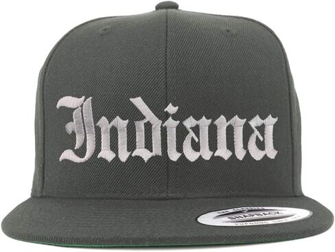 متجر الملابس العصرية ولاية إنديانا القديمة الإنجليزية المطرزة Flatbill Snapback in Kuwait