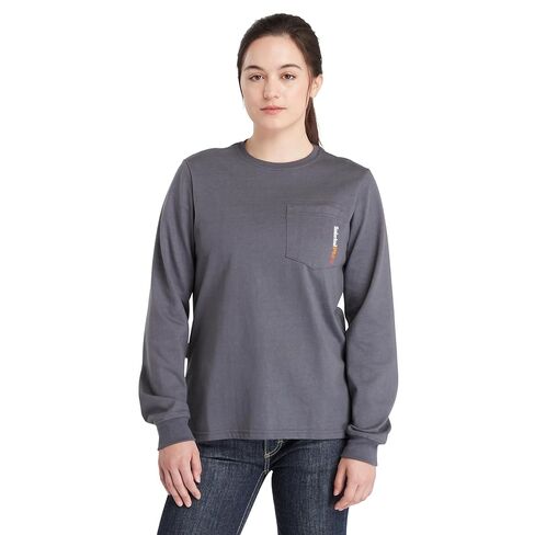 Timberland PRO Women's FR Cotton Core Flame Resistant Long-Sleeve Pocket T-Shirt, Charcoal, Small in Saudi Arabia
