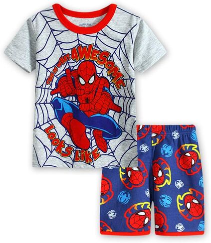 Little Boys Summer Spiderman Pajamas Short Kids Pjs Sets 100% Cotton Toddler Sleepwear (S33, 3_years) in Saudi Arabia