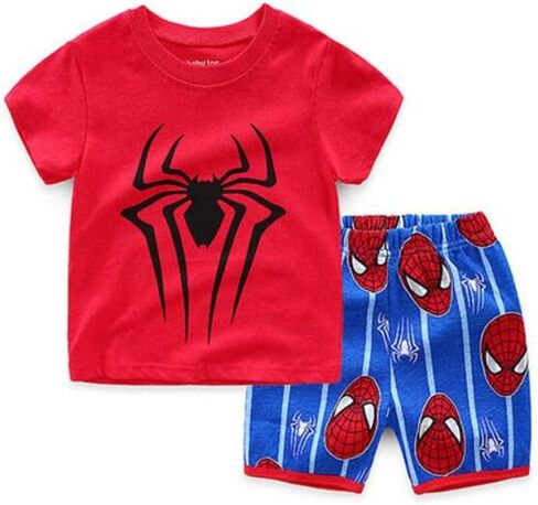 Little Boys Summer Spiderman Pajamas Short Kids Pjs Sets 100% Cotton Toddler Sleepwear (S33, 3_years) in Saudi Arabia