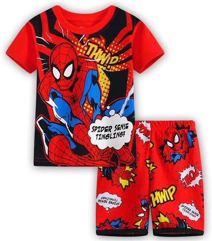 Little Boys Summer Spiderman Pajamas Short Kids Pjs Sets 100% Cotton Toddler Sleepwear (S33, 3_years) in Saudi Arabia