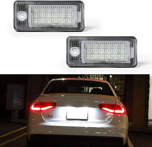 Gempro Led License Plate Lights for Audi A3 S3 A4 S4 A6 S6 A8 S8 Q7 RS4 Rear Bumper Tag Lamps, 6000K White in Kuwait