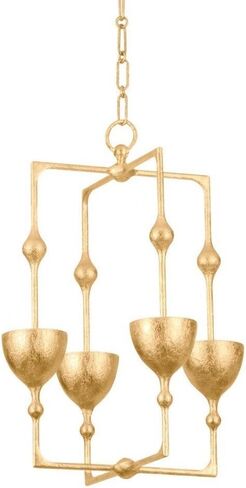 Corbett Lighting 368-16-VGL Antalya - 32W 4 LED Lantern-22.25 Inches Tall and 15.75 Inches Wide, Finish Color: Vintage Gold Leaf in Saudi Arabia