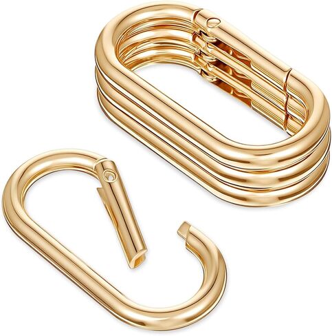 2 Inch Oval Gold Key Ring, 4 PCS Gold Carabiner Clips Heavy Duty Oval Spring Rings Clip, Large Opening Spring O Rings Keyring Keychain Hook for Purse Strap, Keys, Dog Tag Holder, Car Keychain Hook in Saudi Arabia