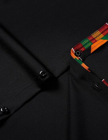 LucMatton Men's Long Sleeve Button Down Dress Shirt African Attire Tribal Graphic Dashiki Shirts in Saudi Arabia