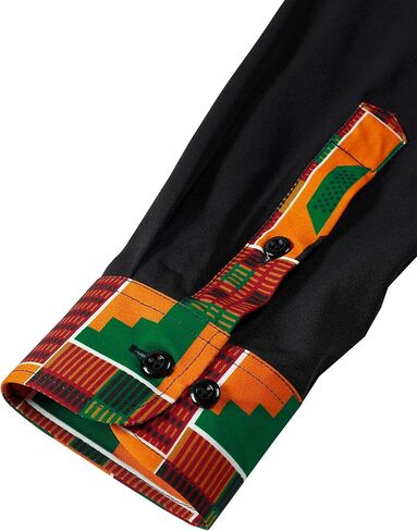 LucMatton Men's Long Sleeve Button Down Dress Shirt African Attire Tribal Graphic Dashiki Shirts in Saudi Arabia