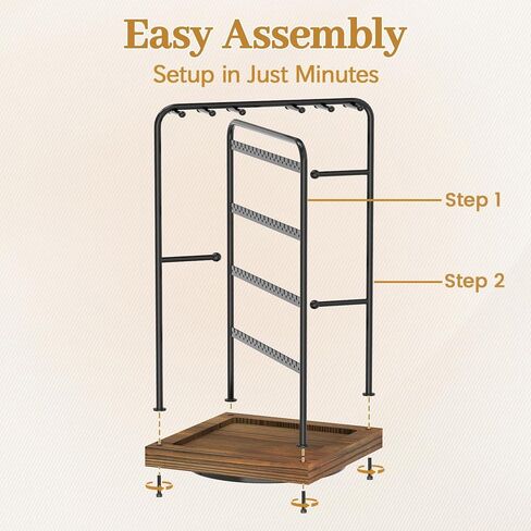 MODOWEY Earring Necklace Holder Organizer Jewelry Stand, Wood Rotating Display Tree for Vendor Selling, Tiered Tower Rack for Pierced Stud Bracelet 90+ Pieces Storage, Easy Access for Women, Black in Saudi Arabia