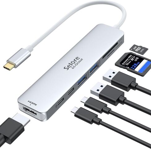 محولات USB C لجهاز MacBook Pro/Air، Selore 9 في 1 USB C Hub مع 4K HDMI، 2 * 10 جيجابت في الثانية USB-C 3.1 منفذ GEN2، 1 جيجابت في الثانية إيثرنت، منافذ بيانات USB 3.1 10 جيجابت في الثانية، 2 * USB 3.0 دونجل لـ Dell وHP والمزيد in Kuwait