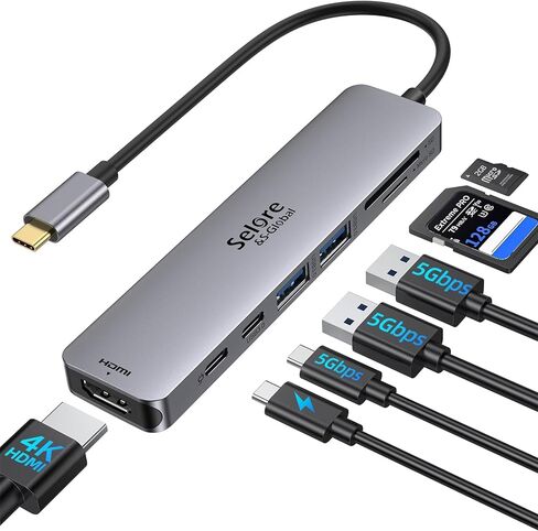محولات USB C لجهاز MacBook Pro/Air، Selore 9 في 1 USB C Hub مع 4K HDMI، 2 * 10 جيجابت في الثانية USB-C 3.1 منفذ GEN2، 1 جيجابت في الثانية إيثرنت، منافذ بيانات USB 3.1 10 جيجابت في الثانية، 2 * USB 3.0 دونجل لـ Dell وHP والمزيد in Kuwait