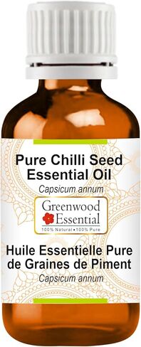 Greenwood Essential Chilli Seed Essential Oil (Capsicum annum) Pure | Non-Sticky | Non-Greasy | Lightweight | Men & Women | All Skin Types | Steam Distilled 100ml (3.38 oz) in Saudi Arabia