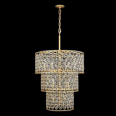 ثريا كريستال Varaluz Windsor سعة 13 لترًا مكونة من 3 طبقات - ذهبي فرنسي/أسود مطفي in Kuwait