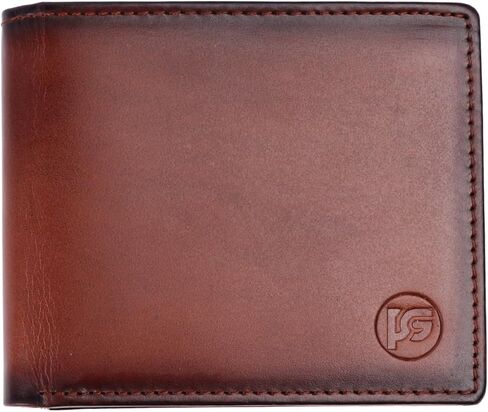 Men’s Genuine Leather Wallet – Brown Slim Bifold Wallet for Men with 6 Card Slots, 2 Hidden Pockets & Dual Currency Section for Daily Office and Casual Use in Saudi Arabia