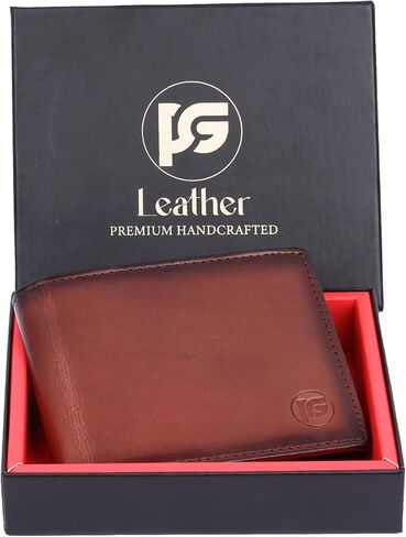 Men’s Genuine Leather Wallet – Brown Slim Bifold Wallet for Men with 6 Card Slots, 2 Hidden Pockets & Dual Currency Section for Daily Office and Casual Use in Saudi Arabia