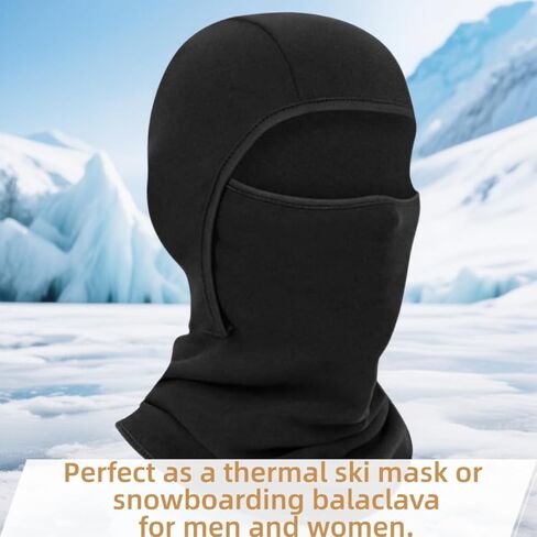 قناع تزلج بالاكلافا للرجال والنساء، قناع وجه شتوي من الصوف، غطاء وجه كامل دافئ مقاوم للرياح حراري للطقس البارد الشديد والتزلج على الدراجات النارية وركوب الدراجات في الهواء الطلق والعمل على الجليد وصيد الأسماك على الجليد والجري وركوب الدراجات in Kuwait
