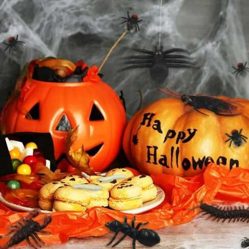 60pcs Life-Like Artificial Bug Prank Props, Realistic Insect Replicas for Halloween and April Fool's Day - Includes Cockroaches, Spiders, Worms, Centipedes, Scorpions, Ideal for Party Decor in Saudi Arabia