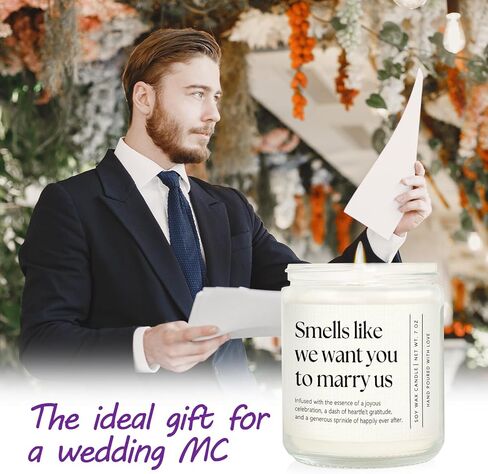 Wedding Officiant Gift, Unique Officiant Proposal Gift, Thank You Presents for Wedding Day, Groomsman/Bridesmaid Gifts - Handmade Lavender Scented Candle 7oz in Saudi Arabia