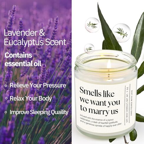 Wedding Officiant Gift, Unique Officiant Proposal Gift, Thank You Presents for Wedding Day, Groomsman/Bridesmaid Gifts - Handmade Lavender Scented Candle 7oz in Saudi Arabia