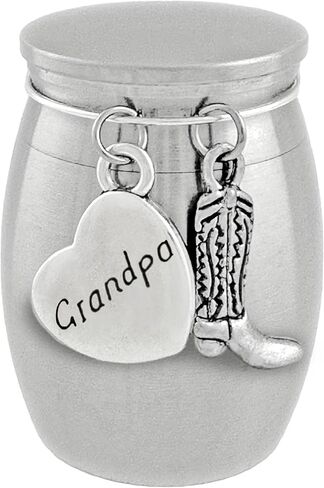 Grandpa Mini Urn for Ashes Cowboy Boot Western Texas Memorial Keepsake Gift for Loss of Grandpa Stainless Steel Small Urn for Sharing Cremains Grandfather Cremation Ashes Keepsake in Saudi Arabia