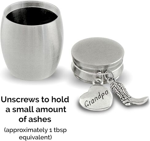 Grandpa Mini Urn for Ashes Cowboy Boot Western Texas Memorial Keepsake Gift for Loss of Grandpa Stainless Steel Small Urn for Sharing Cremains Grandfather Cremation Ashes Keepsake in Saudi Arabia