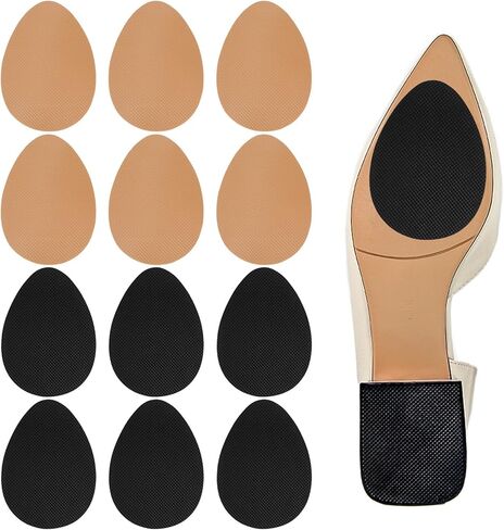 12 Pcs Non-Slip Shoe Pads for Bottom of Shoes, Rubber Self Adhesive Heel Pads Anti-Slip Sole Protector Shoe Grips Stickers Shoes Gummies for Heels in Saudi Arabia