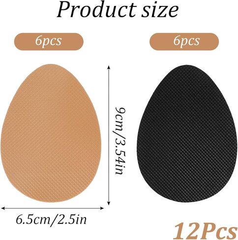 12 Pcs Non-Slip Shoe Pads for Bottom of Shoes, Rubber Self Adhesive Heel Pads Anti-Slip Sole Protector Shoe Grips Stickers Shoes Gummies for Heels in Saudi Arabia