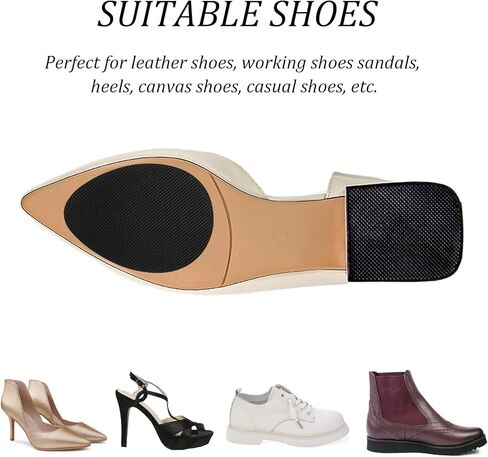 12 Pcs Non-Slip Shoe Pads for Bottom of Shoes, Rubber Self Adhesive Heel Pads Anti-Slip Sole Protector Shoe Grips Stickers Shoes Gummies for Heels in Saudi Arabia