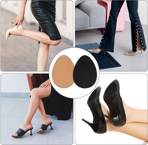 12 Pcs Non-Slip Shoe Pads for Bottom of Shoes, Rubber Self Adhesive Heel Pads Anti-Slip Sole Protector Shoe Grips Stickers Shoes Gummies for Heels in Saudi Arabia