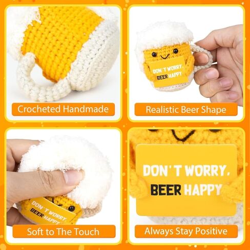 Stuffed and Plush Toys, Funny Crochet Doll with Cheer Up Card, Emotional Crochet Gag Gift for Father, Best Friend, Women, Teacher, Fall Birthday in Saudi Arabia