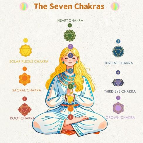Pretty Jolly 7 Chakra Healing Stones Blue Crystals Tree of Life Positive Energy Gemstone Money Tree Spiritual Meditation Reiki Gifts with Agate Slice Base for Home,Office,Desk Feng Shui Décor in Saudi Arabia