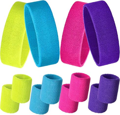 Sweatbands Set, Paris Sports Competitions Supplies Include Sports Headband and Wristbands Sweatbands Colorful Cotton Sweatband Set for Men Women in Kuwait