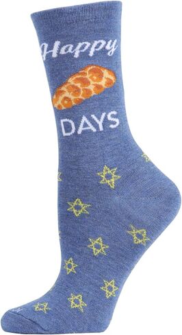 MeMoi Happy Challah Days Holiday Crew Socks in Saudi Arabia