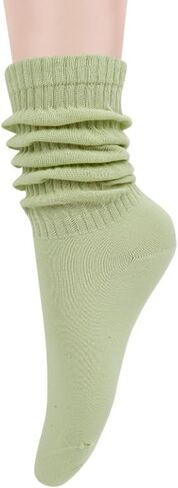 جوارب Benefeet Sox Slouch للنساء والفتيات جوارب كلاسيكية بلون سادة من القطن المحبوك مكتنزة Scrunchy Stack Sock in Saudi Arabia