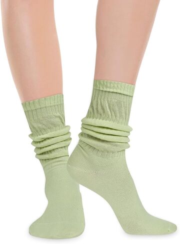جوارب Benefeet Sox Slouch للنساء والفتيات جوارب كلاسيكية بلون سادة من القطن المحبوك مكتنزة Scrunchy Stack Sock in Saudi Arabia