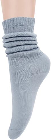 جوارب Benefeet Sox Slouch للنساء والفتيات جوارب كلاسيكية بلون سادة من القطن المحبوك مكتنزة Scrunchy Stack Sock in Saudi Arabia
