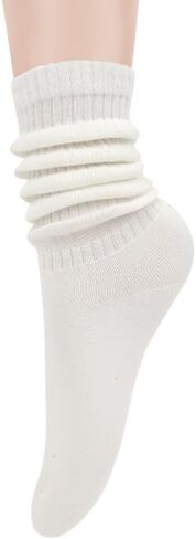 جوارب Benefeet Sox Slouch للنساء والفتيات جوارب كلاسيكية بلون سادة من القطن المحبوك مكتنزة Scrunchy Stack Sock in Saudi Arabia
