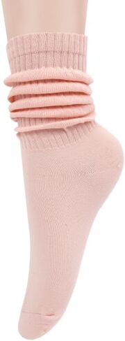 جوارب Benefeet Sox Slouch للنساء والفتيات جوارب كلاسيكية بلون سادة من القطن المحبوك مكتنزة Scrunchy Stack Sock in Saudi Arabia