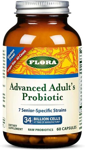 Flora - Advanced Adult's Blend Probiotic, Seven Senior-Specific Strains, Gluten Free, Raw Probiotic with 34 Billion Cells, 30 Capsules in Saudi Arabia