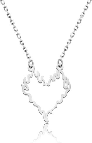 WUSUANED Flame Heart Necklace Heart Shaped Jewelry Fireheart Gift Flaming Love Gift For Women in Saudi Arabia