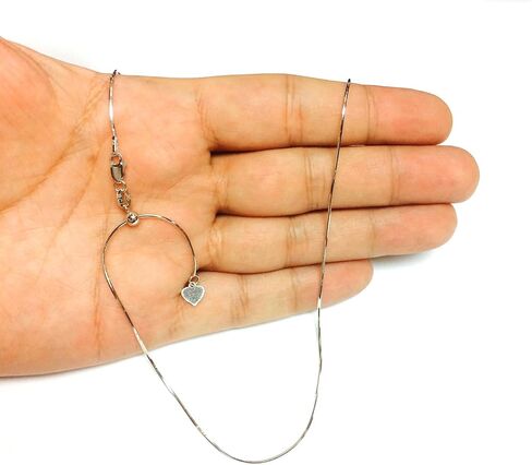قلادة من الفضة الإسترلينية مطلية بالروديوم من شركة Jewelry Affairs، سلسلة على شكل ثعبان قابلة للتعديل، العرض 1.2 ملم، 22 بوصة in Saudi Arabia