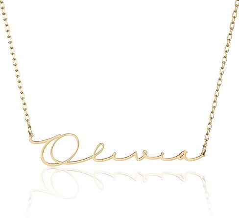 CAITLYNMINIMALIST Custom Name Necklace in 18K Gold 925 Sterling Silver | Box Chain Cable Chain | Multiple Name Initial Charm | Dainty Gift for Women in Saudi Arabia
