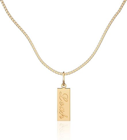 CAITLYNMINIMALIST Custom Name Necklace in 18K Gold 925 Sterling Silver | Box Chain Cable Chain | Multiple Name Initial Charm | Dainty Gift for Women in Saudi Arabia