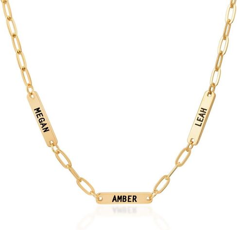 CAITLYNMINIMALIST Custom Name Necklace in 18K Gold 925 Sterling Silver | Box Chain Cable Chain | Multiple Name Initial Charm | Dainty Gift for Women in Saudi Arabia