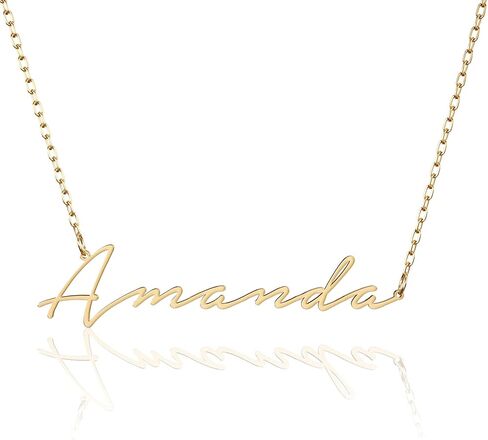 CAITLYNMINIMALIST Custom Name Necklace in 18K Gold 925 Sterling Silver | Box Chain Cable Chain | Multiple Name Initial Charm | Dainty Gift for Women in Saudi Arabia