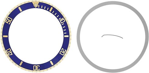Ewatchparts 18K YELLOW GOLD WATCH BEZEL, INSERT & SPRING KIT COMPATIBLE WITH ROLEX SAPPHIRE MODEL SUB 16613, 16618, 16808 in Saudi Arabia