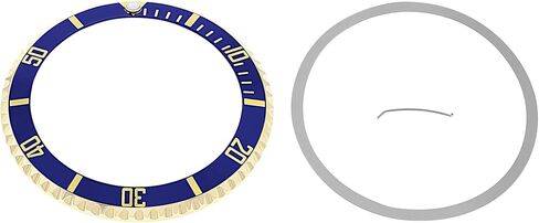 Ewatchparts 18K YELLOW GOLD WATCH BEZEL, INSERT & SPRING KIT COMPATIBLE WITH ROLEX SAPPHIRE MODEL SUB 16613, 16618, 16808 in Saudi Arabia