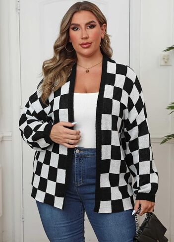 Womens Plus Size Cardigans Sweatershirts Coat Open Front Button Up Long Sleeeve Oversize Winter Outfit XL-3XL in Saudi Arabia